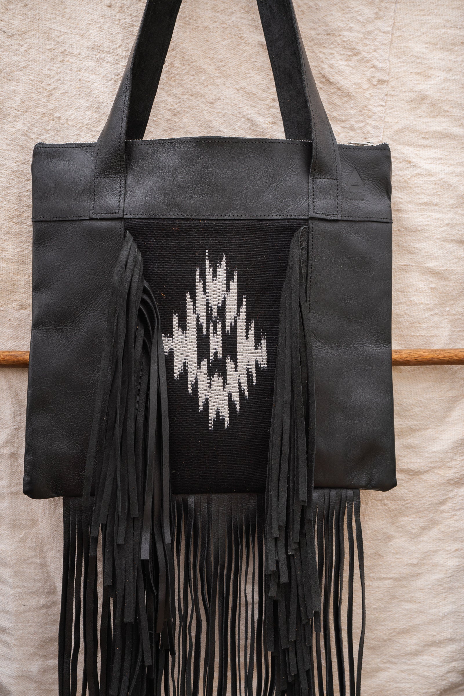 June Fringe Black Shoulder Bag Tote Purse