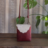 Scallop Bag - Pomegranate and Hair on Hide