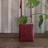 Scallop Bag - Pomegranate and Hair on Hide