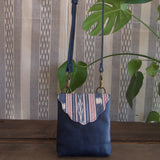 Scallop Bag - Navy and Rosa weaving